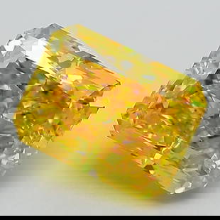 Loose Diamond - RADIANT 2.03ct Fancy Vivid Yellow VVS2: Loose Diamond - RADIANT 2.03ct Fancy Vivid Yellow VVS2 Source: This is a real non-mined Diamond that has been grown in a lab Shape: RADIANT Carats: 2.03 Color: Fancy Vivid Yellow Certification: IGI