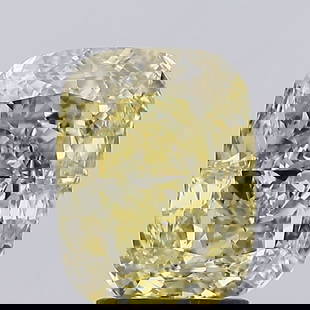 Loose Diamond - CUSHION BRILLIANT 3.04ct Fancy Intense Yellow VVS2: Loose Diamond - CUSHION BRILLIANT 3.04ct Fancy Intense Yellow VVS2 Source: This is a real non-mined Diamond that has been grown in a lab Shape: CUSHION BRILLIANT Carats: 3.04 Color: Fancy Intense