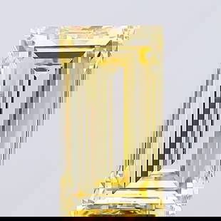 Loose Diamond - BAGUETTE 10.01ct Fancy Intense Yellow VS1: Loose Diamond - BAGUETTE 10.01ct Fancy Intense Yellow VS1 Source: This is a real non-mined Diamond that has been grown in a lab Shape: BAGUETTE Carats: 10.01 Color: Fancy Intense Yellow