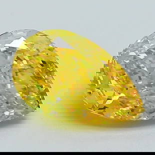 Loose Diamond - PEAR 1.59ct Fancy Vivid Yellow VVS2: Loose Diamond - PEAR 1.59ct Fancy Vivid Yellow VVS2 Source: This is a real non-mined Diamond that has been grown in a lab Shape: PEAR Carats: 1.59 Color: Fancy Vivid Yellow Certification: IGI Video: