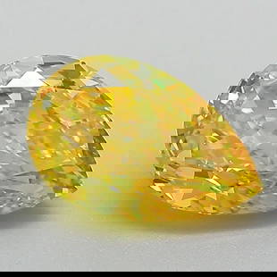 Loose Diamond - PEAR 1.7ct Fancy Vivid Yellow VVS2: Loose Diamond - PEAR 1.7ct Fancy Vivid Yellow VVS2 Source: This is a real non-mined Diamond that has been grown in a lab Shape: PEAR Carats: 1.7 Color: Fancy Vivid Yellow Certification: IGI Video: