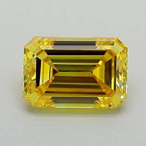 Loose Diamond - EMERALD 0.87ct Fancy Vivid Yellow VS1
