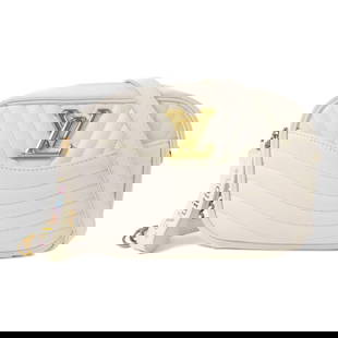 LOUIS VUITTON New Wave Camera Shoulder Bag M53683 White Calfskin Leather: LOUIS VUITTON New Wave Camera Shoulder Bag M53683 White Calfskin Leather Introducing the LOUIS VUITTON New Wave Camera Shoulder Bag, crafted from luxurious calfskin leather in an elegant white