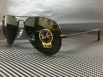 Ray-Ban RB3025 Black Aviator Sunglasses 58mm Unisex UV Protection: Ray-Ban RB3025 Black Aviator Sunglasses 58mm Unisex UV Protection Elevate your style with these Ray-Ban RB3025 Black Aviator Sunglasses. Designed for unisex wear, these sunglasses feature a sleek