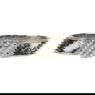 HERMES Charnier PM Charm Bracelet Silver Black White Bangle: HERMES Charnier PM Charm Bracelet Silver Black White Bangle This exquisite HERMES Charnier PM Bracelet is a stunning charm bracelet that elegantly combines colors of black, silver, and white, making