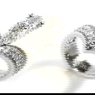 Chaumet Josephine Aigrette Ring Pt950 Platinum 0.54ct Diamond Size 4: Chaumet Josephine Aigrette Ring Pt950 Platinum 0.54ct Diamond Size 4 Discover the elegance of the Chaumet Josephine Aigrette Ring, a stunning band ring designed for women. Crafted from high-quality