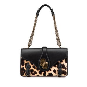 Bottega Veneta Black Calfskin Pony Hair City Knot Shoulder Bag