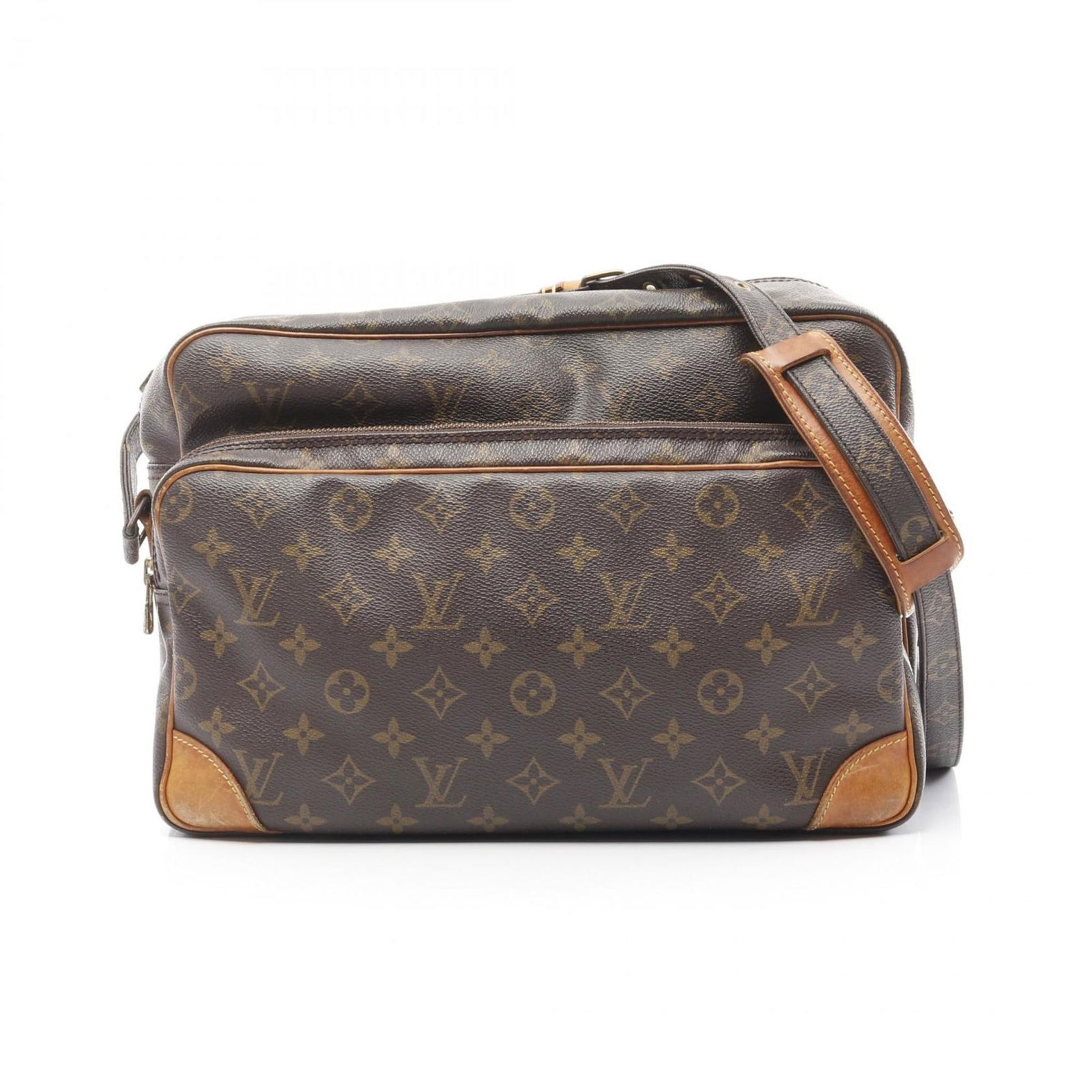 Louis Vuitton Nile GM Brown Monogram Shoulder Bag Women's Coated Canvas M45242: Louis Vuitton Nile GM Brown Monogram Shoulder Bag Women's Coated Canvas M45242 Elevate your style with the Louis Vuitton Nile GM Shoulder Bag, expertly crafted from durable coated canvas PVC featuring