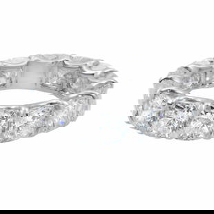 Rachel Koen Platinum Eternity Band Ring 8.34cttw with Cushion Diamonds: Rachel Koen Platinum Eternity Band Ring 8.34cttw with Cushion Diamonds This stunning Rachel Koen Eternity Band Ring features 14 exquisite cushion cut diamonds, each weighing approximately 0.52