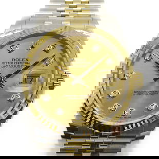 Rolex Datejust 116233 Automatic Watch 18K Gold Dial Diamonds: Rolex Datejust 116233 Automatic Watch 18K Gold Dial Diamonds This exquisite Rolex Datejust wristwatch combines elegance and functionality. Crafted from a harmonious blend of stainless steel and 18K