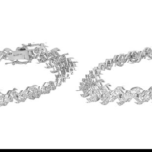 Rachel Koen 14K White Gold Multi Shape Diamond Bracelet 3.19Cttw Tennis Style: Rachel Koen 14K White Gold Multi Shape Diamond Bracelet 3.19Cttw Tennis Style Elevate your elegance with this stunning Multi Shape Baguette & Round Cut Diamond Bracelet. Crafted from 14K white gold,