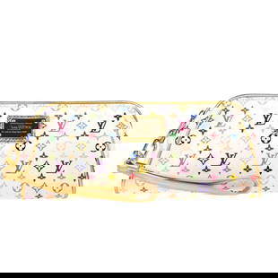 Louis Vuitton Multicolor Kate Clutch Bag M55212 White Mini Pouch: Louis Vuitton Multicolor Kate Clutch Bag M55212 White Mini Pouch Presenting the Louis Vuitton White Multicolor Kate Clutch Bag, a stylish and versatile accessory perfect for casual occasions. This