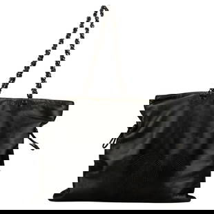 Chanel Black Calfskin Bon Bon Tote with Rhinestones Collection 12: Chanel Black Calfskin Bon Bon Tote with Rhinestones Collection 12 Introducing the Chanel Black Rhinestone Bon Bon Tote, a stunning accessory from the 21st Century collection designed by Karl