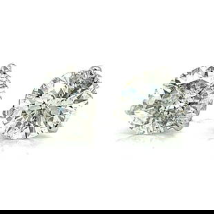 14K White Gold 3.20 Ct Diamond Stud Earrings I-J I1-I2: 14K White Gold 3.20 Ct Diamond Stud Earrings I-J I1-I2 Elevate your elegance with these stunning 14K White Gold Diamond Stud Earrings. Each earring features a brilliant diamond, contributing to a