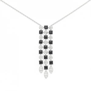 Bvlgari Lucia 18K White Gold Necklace with Diamond and Onyx Pendant
