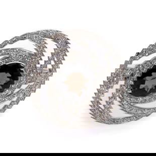 Luca Carati Smoky Quartz Diamond Cocktail Ring 18K White Gold 1.18 Cttw: Luca Carati Smoky Quartz Diamond Cocktail Ring 18K White Gold 1.18 Cttw This stunning Luca Carati ring showcases a beautiful round cut smoky quartz set in luxurious 18K white gold. The cocktail