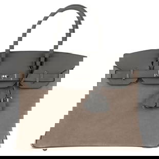 Hermes Birkin 30 Gris Grizzly Limited Edition with Palladium Hardware: Hermes Birkin 30 Gris Grizzly Limited Edition with Palladium Hardware This exquisite Hermes Birkin 30 in Gris Grizzly is a highly sought-after collectible from the 21st century. Crafted in a stunning