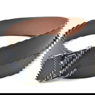 Louis Vuitton 100cm Reversible Belt Navy Brown Taurillon Leather: Louis Vuitton 100cm Reversible Belt Navy Brown Taurillon Leather Elevate your style with this exquisite Louis Vuitton Reversible Belt, designed for men. Crafted from premium Taurillon leather, this be