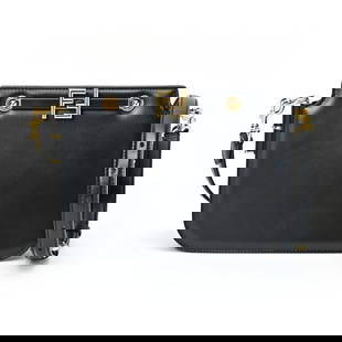 Fendi Touch Small Black Leather Shoulder Bag 18cm x 24cm x 8cm: Fendi Touch Small Black Leather Shoulder Bag 18cm x 24cm x 8cm Introducing the Fendi Touch Small Shoulder Bag, a stylish accessory crafted from high-quality leather in a classic black hue. This