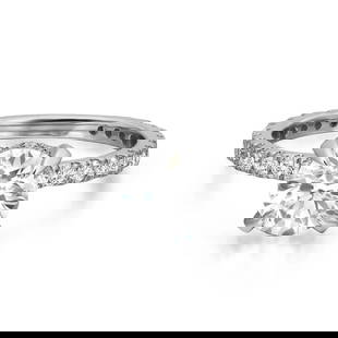 Rachel Koen 14K White Gold 2.39ctw Lab Grown Diamond Engagement Ring: Rachel Koen 14K White Gold 2.39ctw Lab Grown Diamond Engagement Ring This exquisite Round Cut Lab Grown Diamond Engagement Ring is crafted from luxurious 14K white gold and features a total carat weig