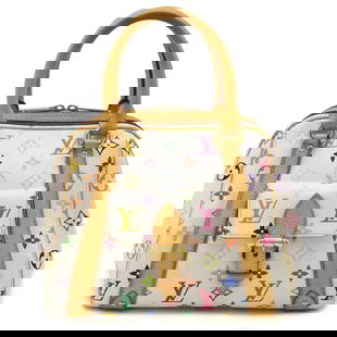 Louis Vuitton Monogram Multicolore Priscilla Handbag Blanc PVC: Louis Vuitton Monogram Multicolore Priscilla Handbag Blanc PVC This elegant Louis Vuitton Monogram Multicolore Priscilla Handbag in Blanc (White) is a sophisticated addition to any woman's collection.