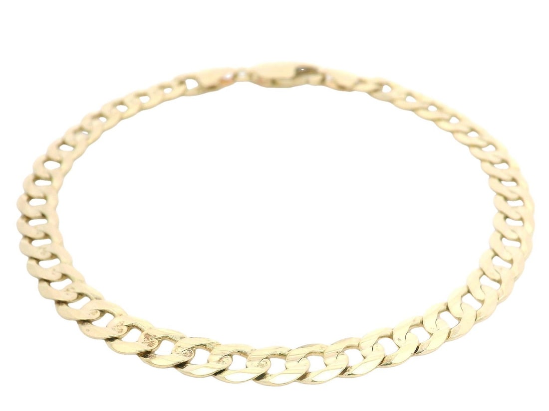 Men's 14k Yellow Gold 8" Curb Cuban Link Bracelet Lobster Clasp: Men's 14k Yellow Gold 8" Curb Cuban Link Bracelet Lobster Clasp Introducing a stunning Men's 14k Yellow Gold Curb Cuban Link Chain Bracelet, expertly crafted in solid 14k yellow gold. This bracelet fe
