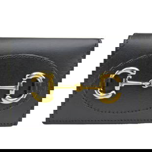 Gucci Horsebit 1955 644462 Black Leather Tri-Fold Wallet for Women 2.75 x 4.13 x 0.59: Gucci Horsebit 1955 644462 Black Leather Tri-Fold Wallet for Women 2.75 x 4.13 x 0.59 Introducing the Gucci Horsebit 1955 644462 Women's Leather Wallet, a stylish and functional accessory crafted in