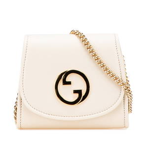 Gucci Medium Calfskin Blondie Wallet on Chain in White