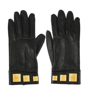 Hermes Black Leather Everyday Gloves Size 6.5