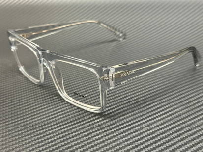 PRADA PR A01V 17P1O1 Gray 57mm Men's Eyeglasses: PRADA PR A01V 17P1O1 Gray 57mm Men's Eyeglasses Discover the stylish PRADA PR A01V 17P1O1 Transparent Grey Men's Eyeglasses, featuring a sleek gray frame that adds a modern touch to your look. Designe