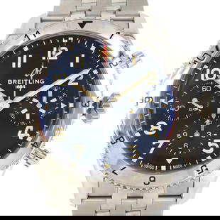 Breitling Classic Avi Chronograph P-51 Mustang Automatic SS Wristwatch: Breitling Classic Avi Chronograph P-51 Mustang Automatic SS Wristwatch The Breitling Classic Avi Chronograph 42 P-51 Mustang is a striking wristwatch designed for men, featuring a robust stainless ste