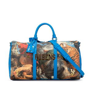 Louis Vuitton Masters Keepall Bandouliere 50 Blue Multicolor PVC Bag M43344 Women's