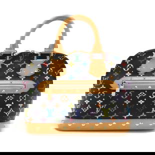Louis Vuitton Monogram Multicolore Alma Handbag Noir with Studs: Louis Vuitton Monogram Multicolore Alma Handbag Noir with Studs This stylish Louis Vuitton Monogram Multicolore Alma Handbag features a striking Noir Black color with studded details. Crafted from dur