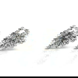 14K White Gold Diamond Stud Earrings 1.22 Ct H-I SI2-I1: 14K White Gold Diamond Stud Earrings 1.22 Ct H-I SI2-I1 Elevate your elegance with these stunning 14K White Gold Diamond Stud Earrings. Featuring two exquisite diamonds with a total weight of 1.22 Ct,