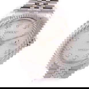 ROLEX Datejust 36 Automatic Diamond Watch 18K White Gold Stainless Steel: ROLEX Datejust 36 Automatic Diamond Watch 18K White Gold Stainless Steel This exquisite ROLEX Datejust 36 features a stunning combination of 18K white gold and stainless steel, embodying elegance and