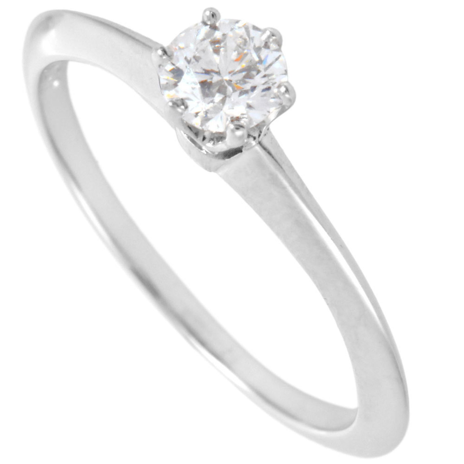 Tiffany & Co. 0.25ct Diamond Solitaire Band Ring in Platinum 950: Tiffany & Co. 0.25ct Diamond Solitaire Band Ring in Platinum 950 This exquisite Tiffany & Co. diamond solitaire ring features a stunning 0.25 ct diamond set in luxurious platinum 950. Designed for wom