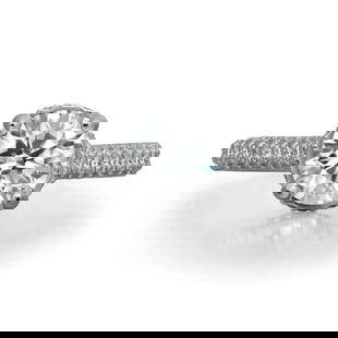 Rachel Koen 14k White Gold Engagement Ring with 1.47ct Lab and Natural Diamonds: Rachel Koen 14k White Gold Engagement Ring with 1.47ct Lab and Natural Diamonds This stunning engagement ring by Rachel Koen features a beautiful blend of lab-grown and natural diamonds, elegantly set