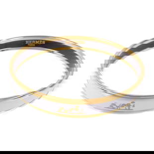 HERMES Gold Pale Blue Enamel Bracelet Bangle Luxury: HERMES Gold Pale Blue Enamel Bracelet Bangle Luxury This exquisite HERMES bracelet features a captivating combination of gold and pale blue enamel, creating a stunning statement piece. Crafted with pr