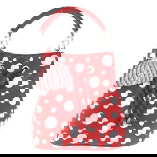 Louis Vuitton Yayoi Kusama Limited Edition NeoNoe BB Red Leather Shoulder Bag: Louis Vuitton Yayoi Kusama Limited Edition NeoNoe BB Red Leather Shoulder Bag Introducing the stunning Louis Vuitton LV x YK NeoNoe BB Yayoi Kusama Limited Edition handbag. This exquisite 2-way should