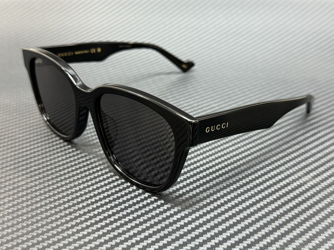 GUCCI GG1430SK 001 Black Sunglasses 57mm Men's Luxury Eyewear: GUCCI GG1430SK 001 Black Sunglasses 57mm Men's Luxury Eyewear Elevate your style with these GUCCI GG1430SK 001 sunglasses, designed for men. Featuring a sleek black frame, these sunglasses offer a mod
