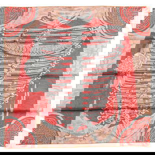 Hermes Brandebourg Double Face Silk Scarf 35in France: Hermes Brandebourg Double Face Silk Scarf 35in France Experience elegance with the Hermes "Brandebourg" Double Face Scarf. Made from luxurious 100% silk, this scarf features a distinct double-face des