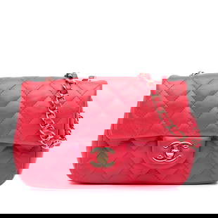 Chanel Mini Rectangular Classic Flap Bag Red Lambskin Leather: Chanel Mini Rectangular Classic Flap Bag Red Lambskin Leather Introducing the Chanel Mini Rectangular Classic Lambskin Single Flap, a timeless piece crafted from luxurious lambskin leather in a vibran