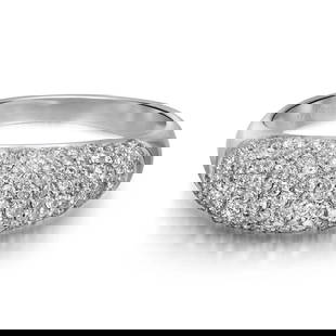 Rachel Koen 0.77ct Pave Set Round Diamond Band Ring 14K White Gold Size 8: Rachel Koen 0.77ct Pave Set Round Diamond Band Ring 14K White Gold Size 8 This exquisite ladies band ring showcases a stunning array of round brilliant cut diamonds, elegantly encrusted in a pave sett