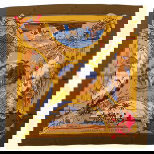 Hermes Chasse Exotiques by Dallet Silk Scarf 35in x 35in France: Hermes Chasse Exotiques by Dallet Silk Scarf 35in x 35in France Elevate your accessory collection with this stunning Hermes "Chasse exotiques" by Dallet silk scarf. Measuring 35 in x 35 in (88.9 cm x