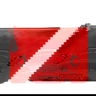 Chanel Medium Cuba La Habana Red Lambskin O Case Clutch: Chanel Medium Cuba La Habana Red Lambskin O Case Clutch This Chanel Medium Printed Lambskin Cuba La Habana O Case Clutch showcases a striking red printed lambskin leather body, complemented by a secur