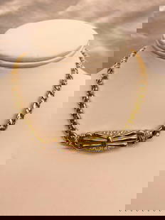 Italian Nicolis 18K Yellow Gold Diamond Necklace Signed G Color: Italian Nicolis 18K Yellow Gold Diamond Necklace Signed G Color This exquisite Italian Nicolis Cola necklace showcases the beauty of 18K yellow gold and natural diamonds. Featuring a striking round di
