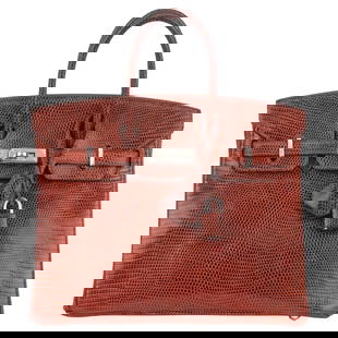 Hermes Birkin 25 Brique Lizard Leather with Palladium Hardware: Hermes Birkin 25 Brique Lizard Leather with Palladium Hardware Introducing the Hermes Birkin 25, a luxurious handbag crafted from exquisite brique lizard leather. This stunning piece features palladiu