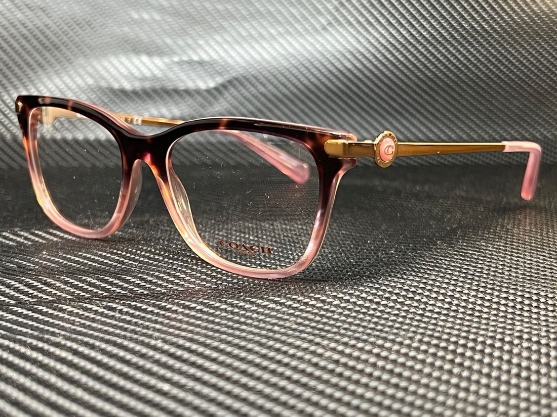 COACH HC6176 5650 Women's Rectangle Eyeglasses Rose Tortoise Gradient: COACH HC6176 5650 Women's Rectangle Eyeglasses Rose Tortoise Gradient Elevate your eyewear collection with these stunning COACH HC6176 5650 eyeglasses. Featuring a chic rose tortoise gradient design,