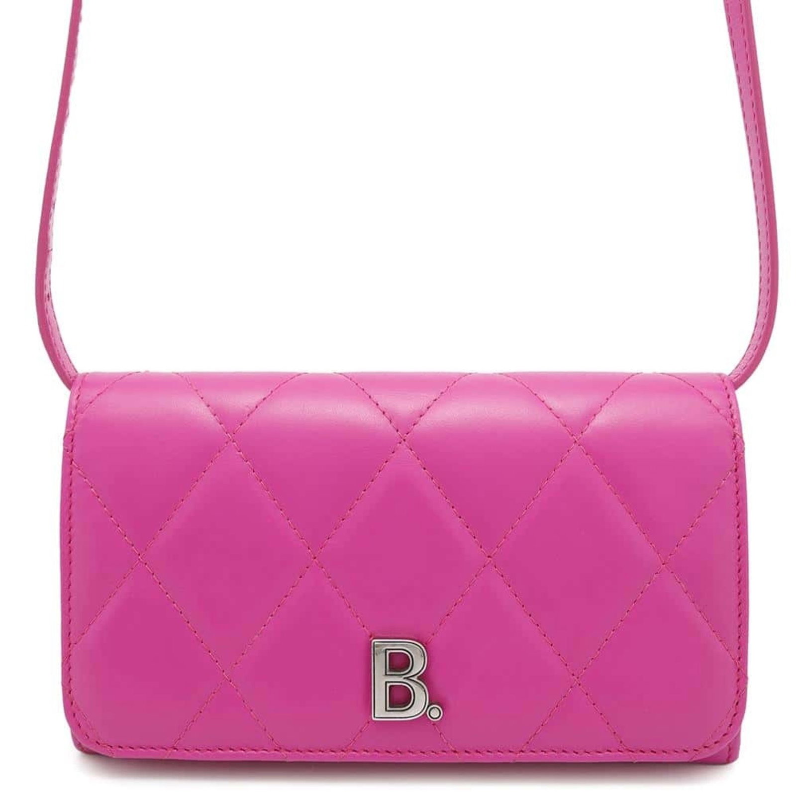 Balenciaga Purple Quilted Shoulder Bag 616367 with Silver Hardware: Balenciaga Purple Quilted Shoulder Bag 616367 with Silver Hardware Elevate your accessory collection with this chic Balenciaga quilted shoulder bag. This stylish shoulder bag is crafted from high-qual