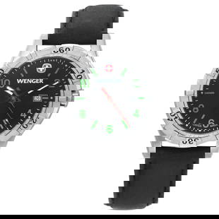 Wenger Platoon 34mm Ladies Quartz Watch Black Dial Steel Bezel: Wenger Platoon 34mm Ladies Quartz Watch Black Dial Steel Bezel Introducing the Wenger Platoon 34mm Ladies Quartz Watch, a stylish and functional addition to your timepiece collection. This casual spor